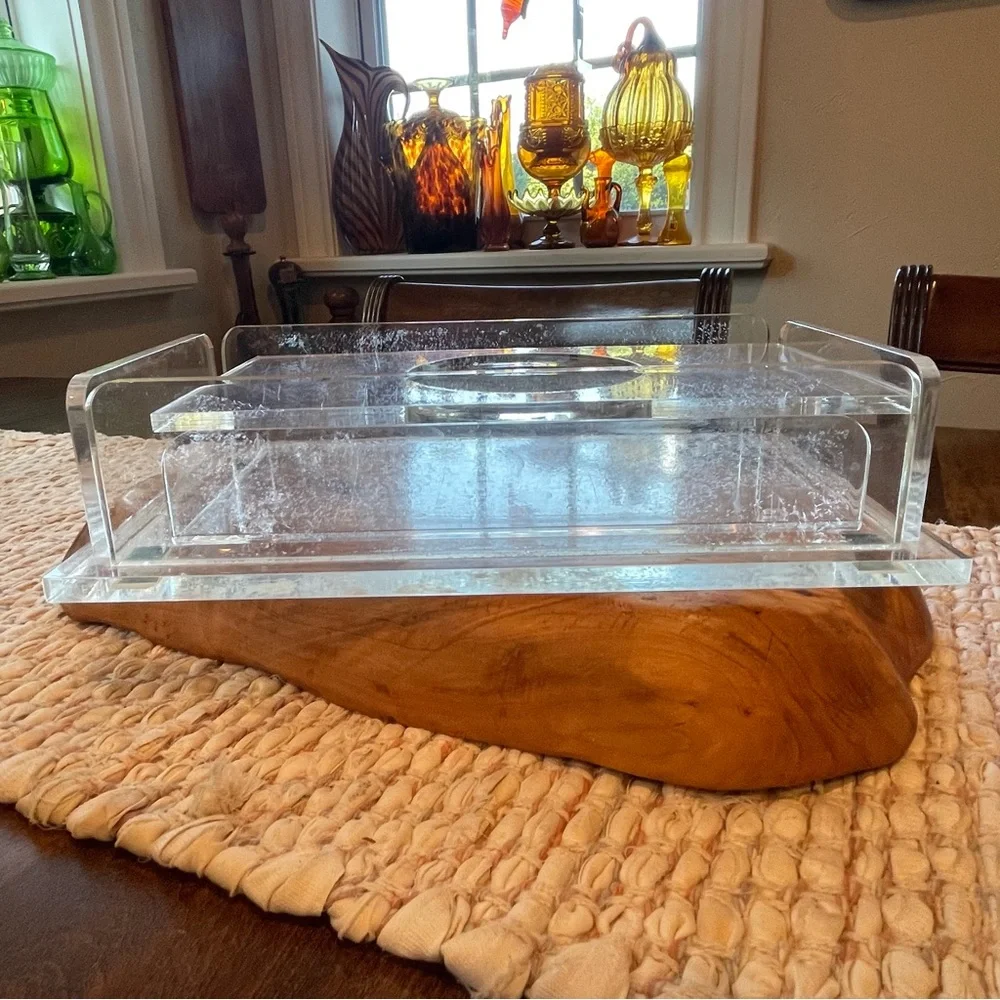 Lucite Acrylic Tissue Box Mid Century Modern Vintage